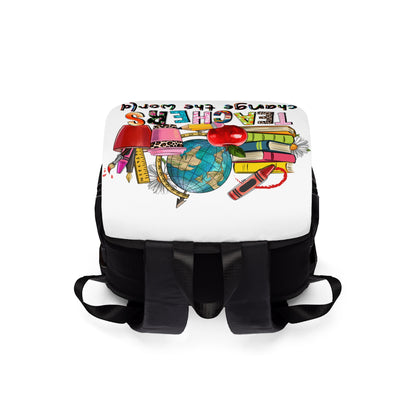 Teachers change the world Unisex Casual Shoulder Backpack