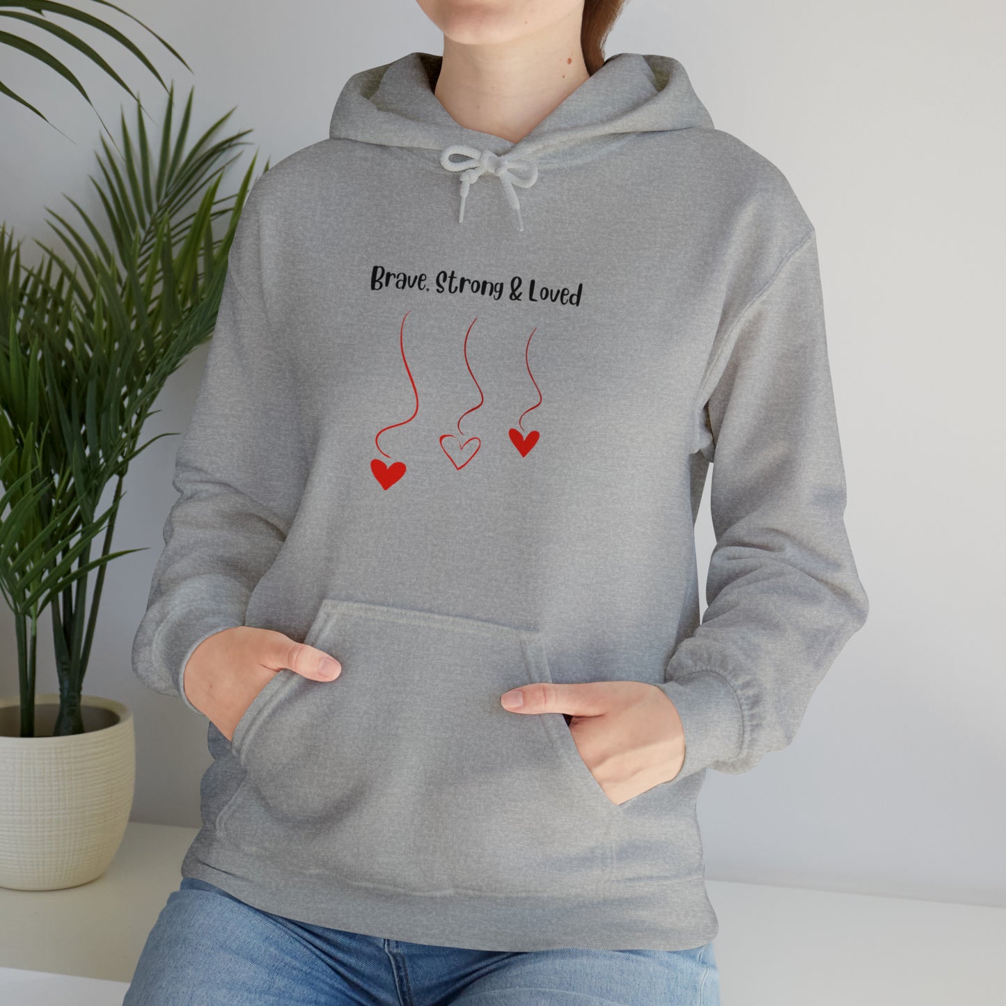 Brave, Strong & Loved Unisex Heavy Blend™ Hooded Sweatshirt