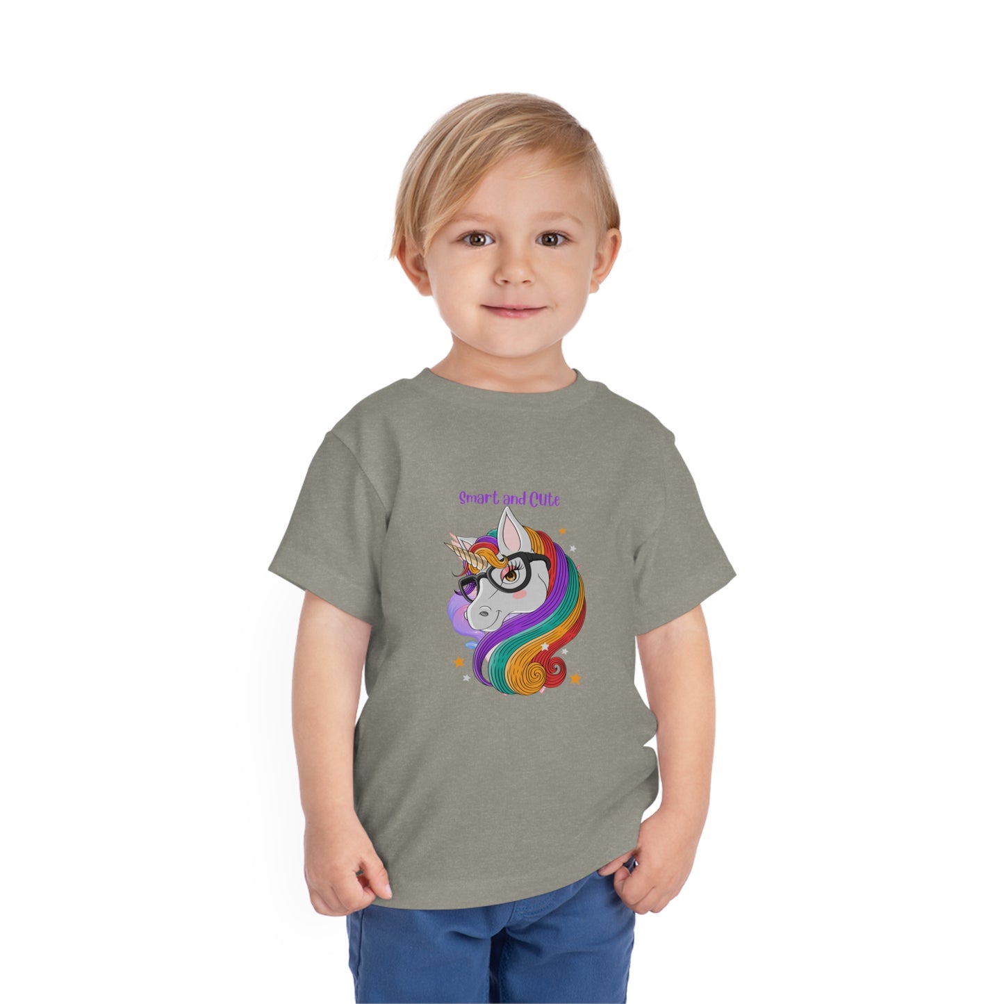 Unicorn Smart and Cute Back to School Toddler Short Sleeve Tee