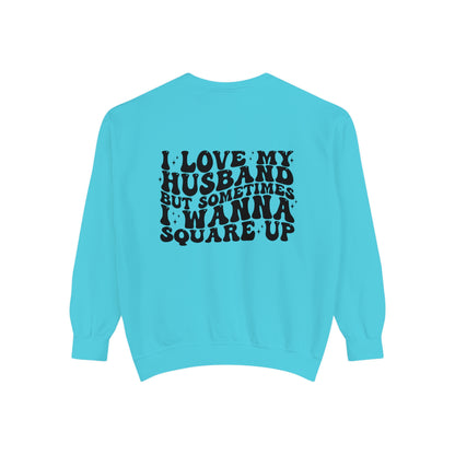 Square up Unisex Garment-Dyed Sweatshirt