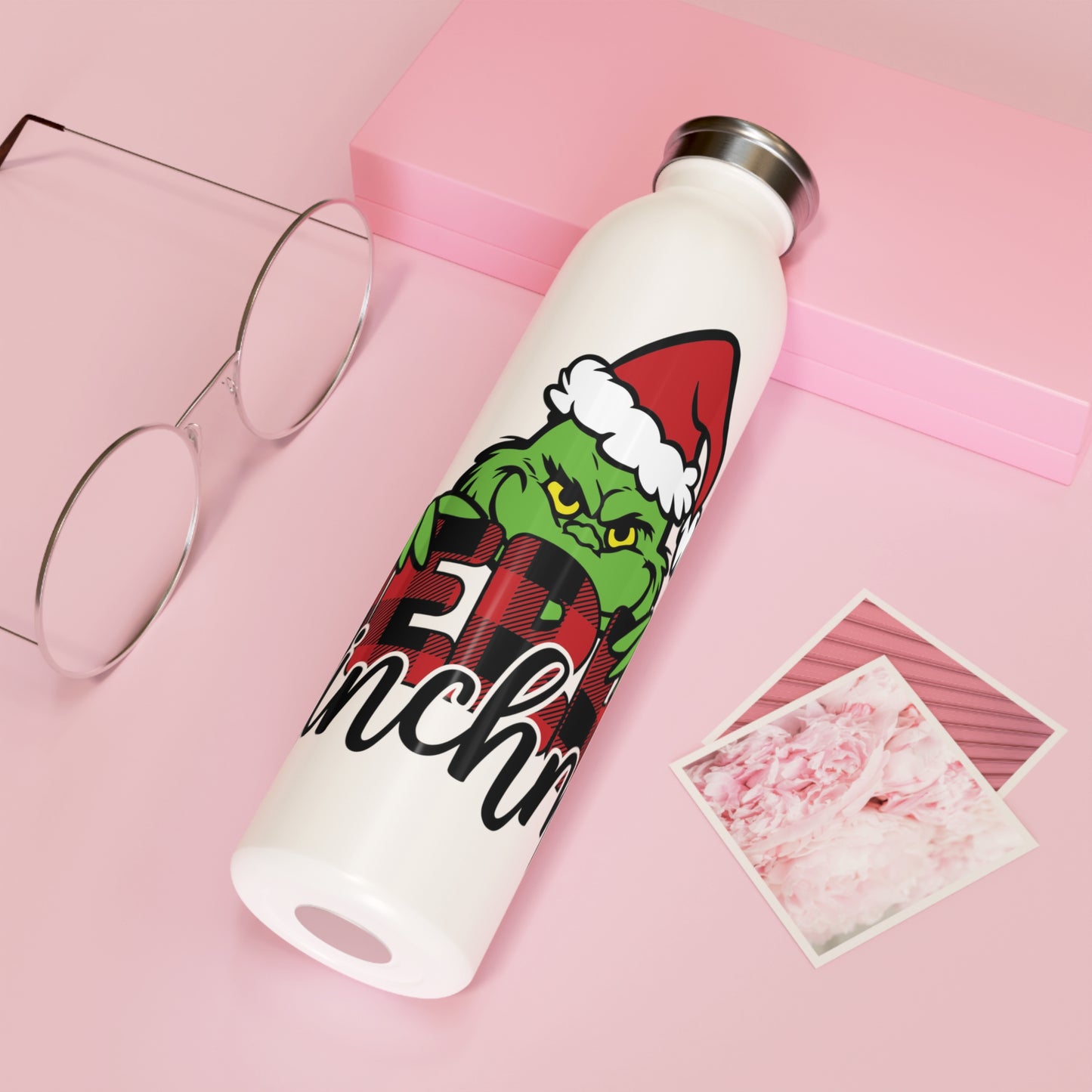 Merry Grinchmas Slim Water Bottle