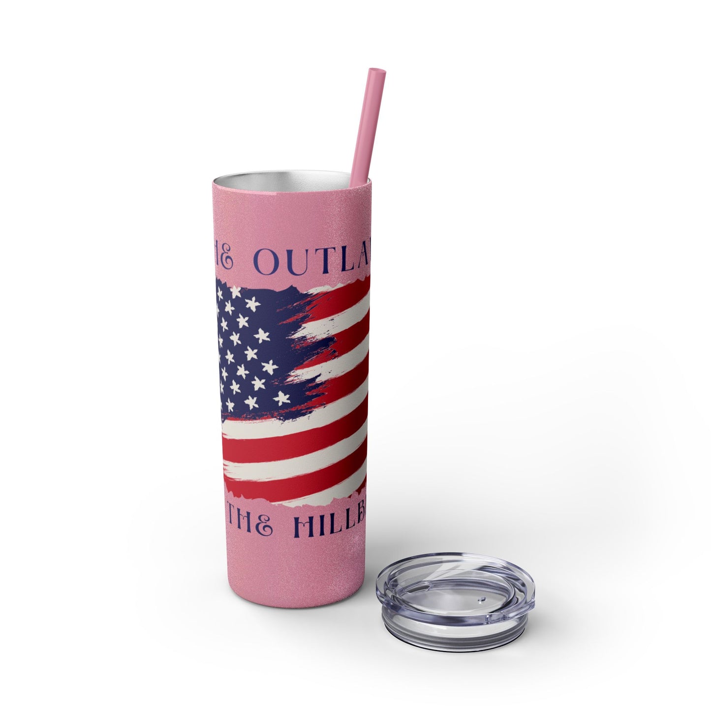 THE OUTLAW AND THE HILLBILLY Skinny Tumbler with Straw, 20oz