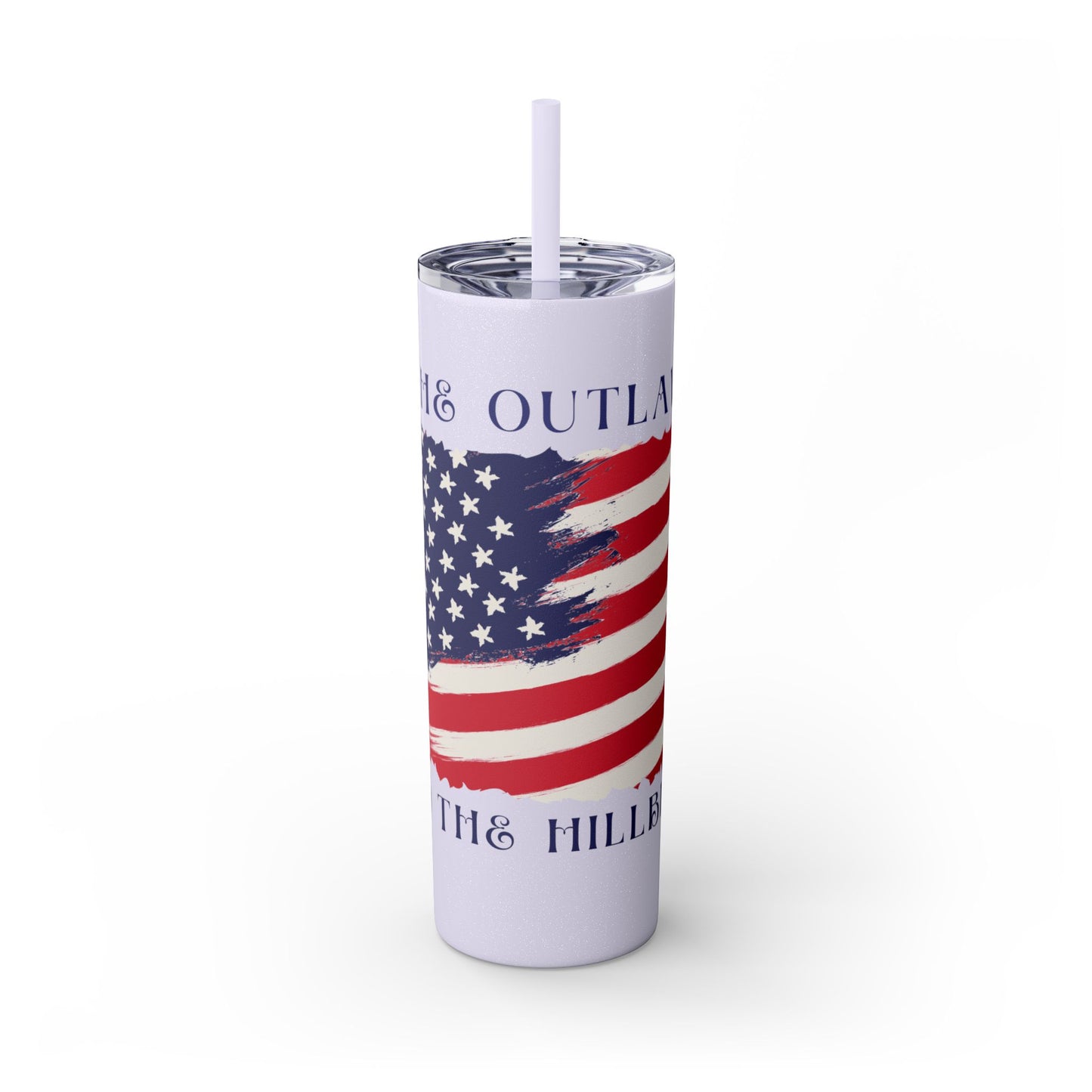 THE OUTLAW AND THE HILLBILLY Skinny Tumbler with Straw, 20oz