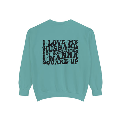 Square up Unisex Garment-Dyed Sweatshirt