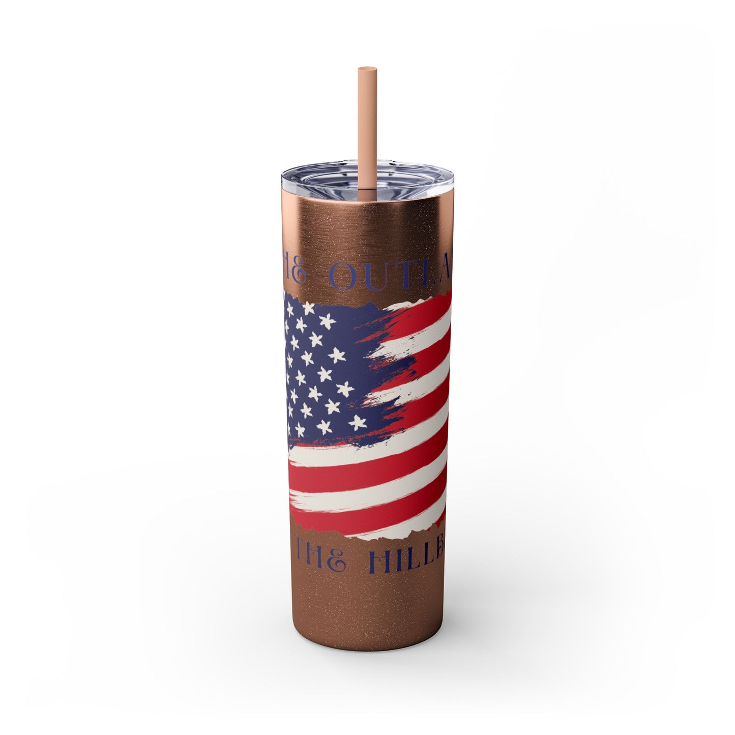 THE OUTLAW AND THE HILLBILLY Skinny Tumbler with Straw, 20oz