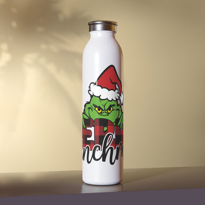 Merry Grinchmas Slim Water Bottle