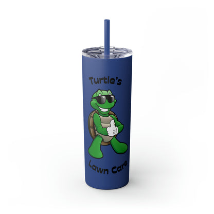 Turtle Skinny Tumbler with Straw, 20oz