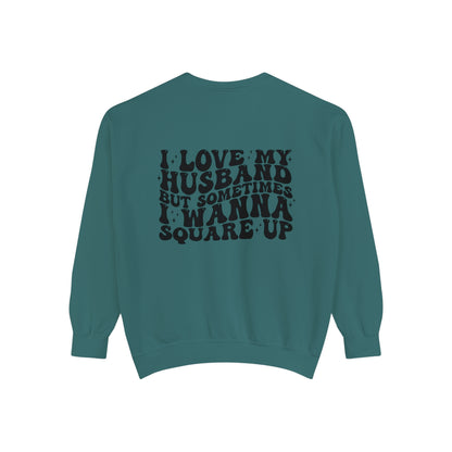 Square up Unisex Garment-Dyed Sweatshirt