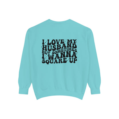 Square up Unisex Garment-Dyed Sweatshirt