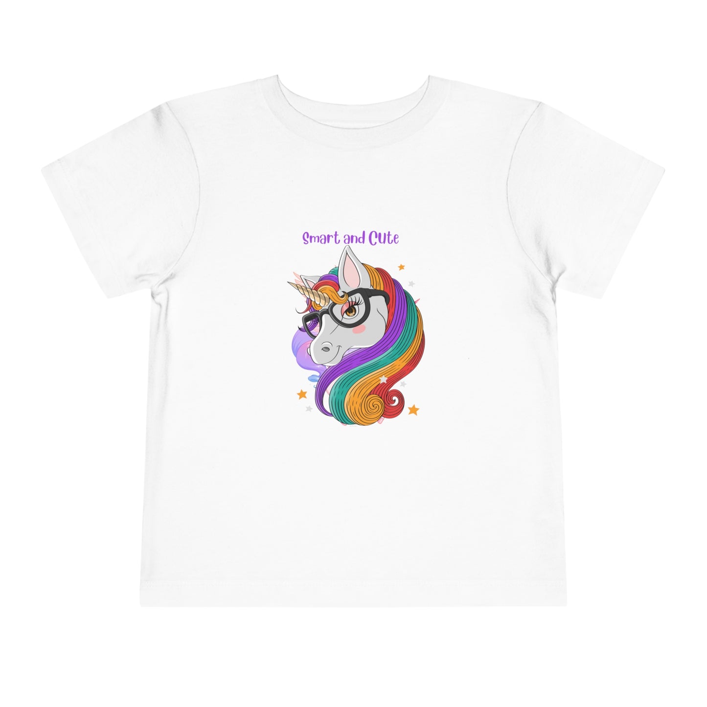 Unicorn Smart and Cute Back to School Toddler Short Sleeve Tee