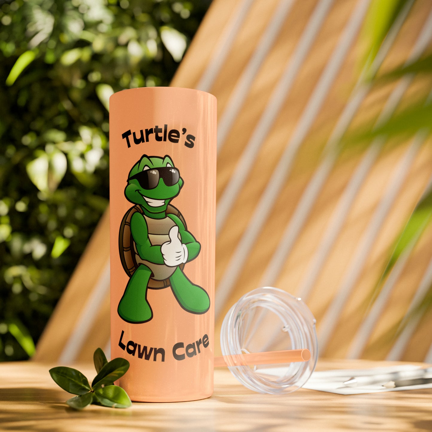 Turtle Skinny Tumbler with Straw, 20oz