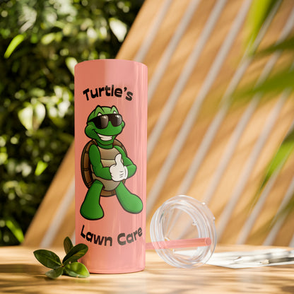 Turtle Skinny Tumbler with Straw, 20oz