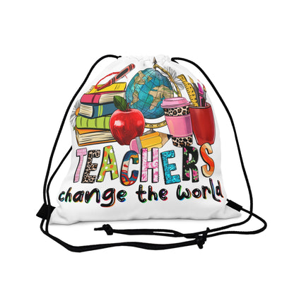 Teachers change the world Outdoor Drawstring Bag