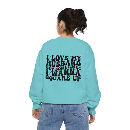 Square up Unisex Garment-Dyed Sweatshirt