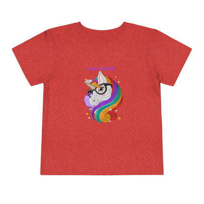 Unicorn Smart and Cute Back to School Toddler Short Sleeve Tee