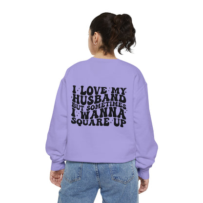 Square up Unisex Garment-Dyed Sweatshirt