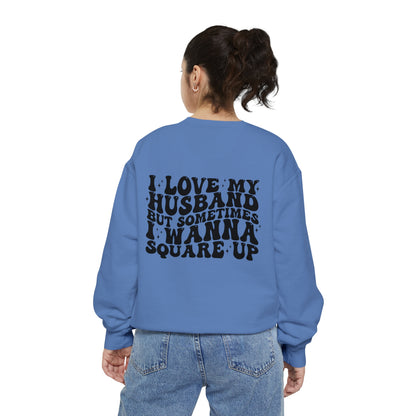 Square up Unisex Garment-Dyed Sweatshirt