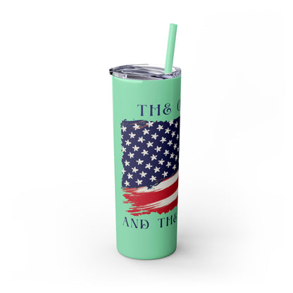 THE OUTLAW AND THE HILLBILLY Skinny Tumbler with Straw, 20oz