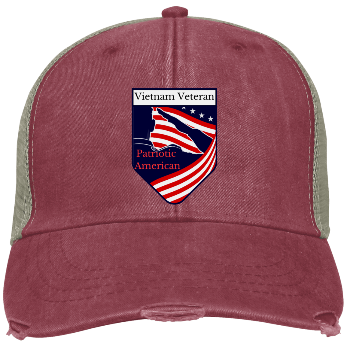 Vietnam Veteran Patriotic American (4) OL102 Embroidered Ollie Cap