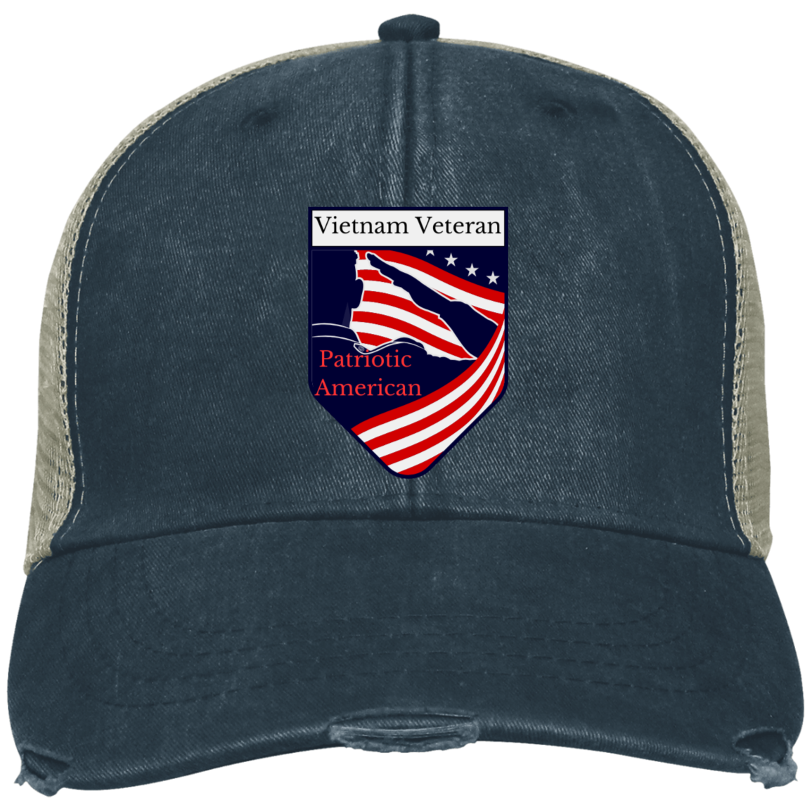 Vietnam Veteran Patriotic American (4) OL102 Embroidered Ollie Cap