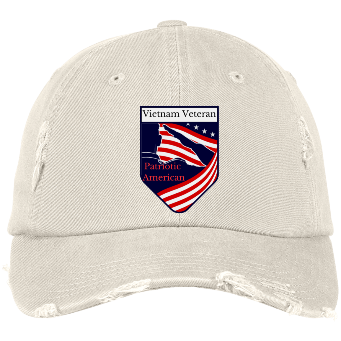 Vietnam Veteran Patriotic American (4) DT600 Embroidered Distressed Dad Cap