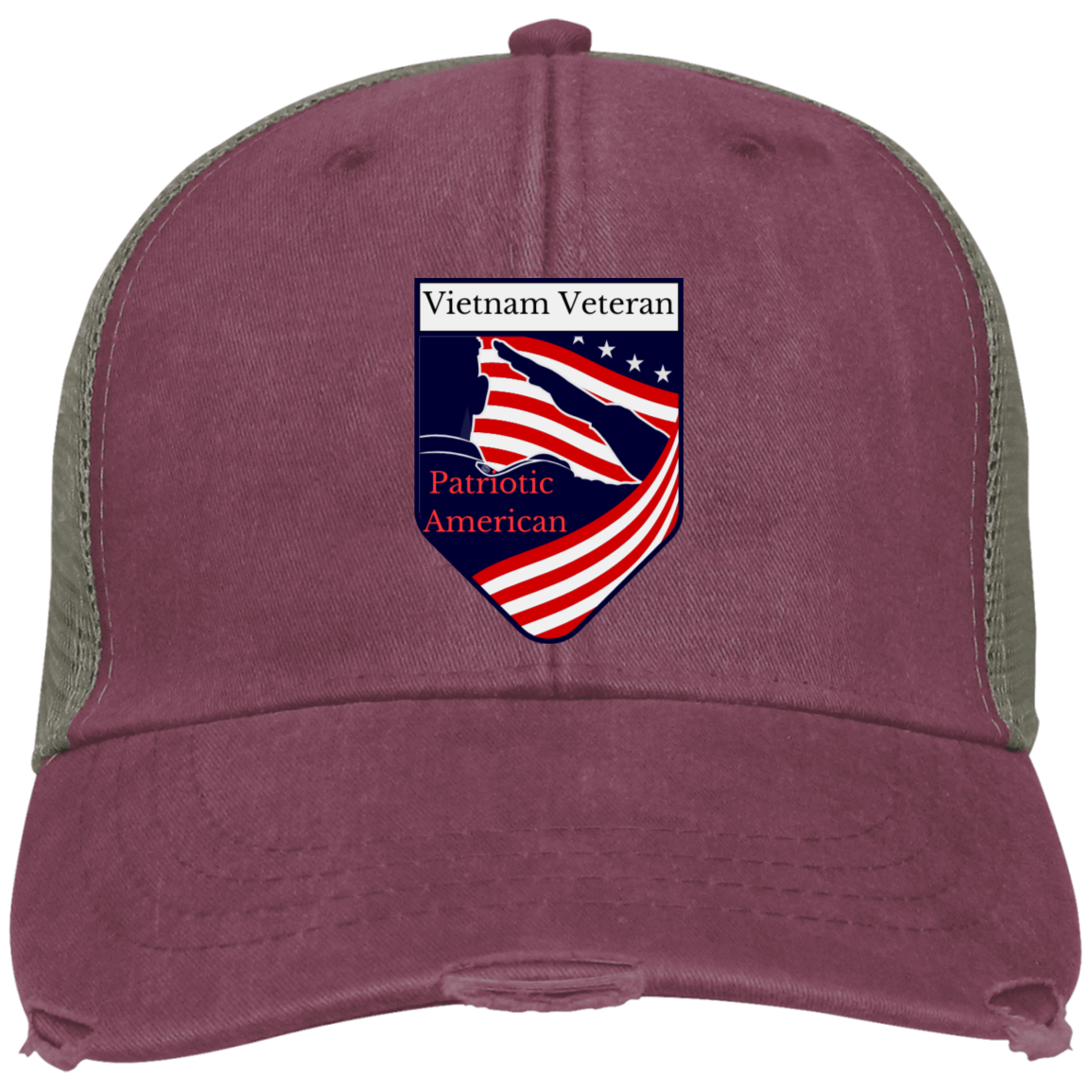 Vietnam Veteran Patriotic American (4) OL102 Embroidered Ollie Cap