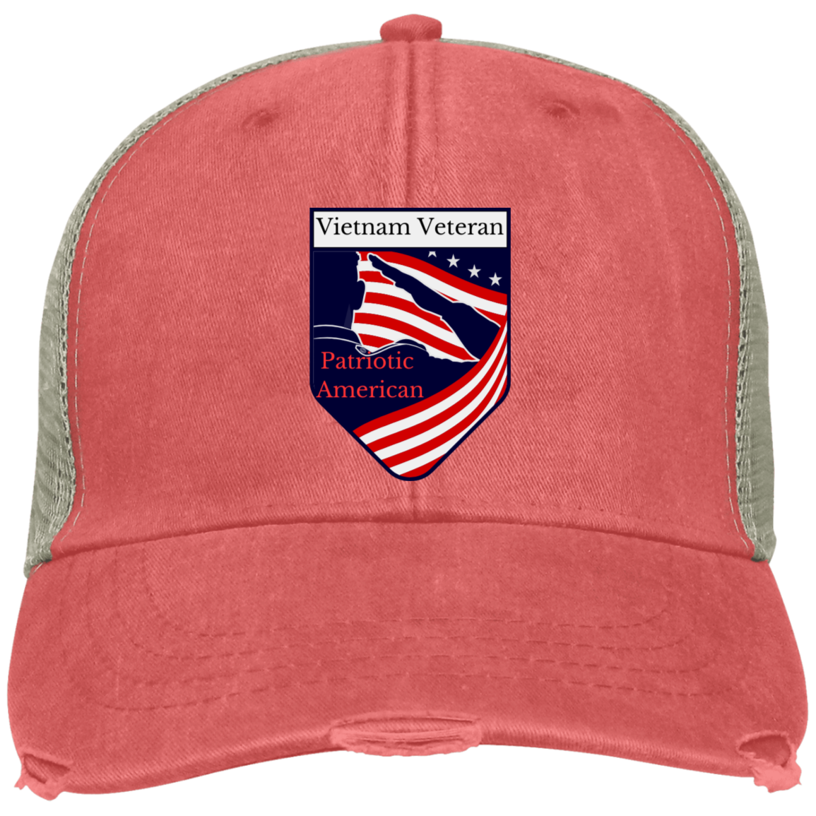 Vietnam Veteran Patriotic American (4) OL102 Embroidered Ollie Cap