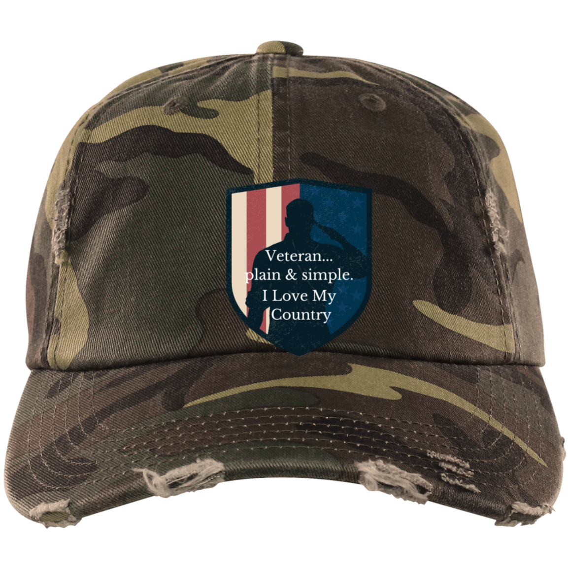 Vietnam Veteran Patriotic American (6) DT600 Embroidered Distressed Dad Cap