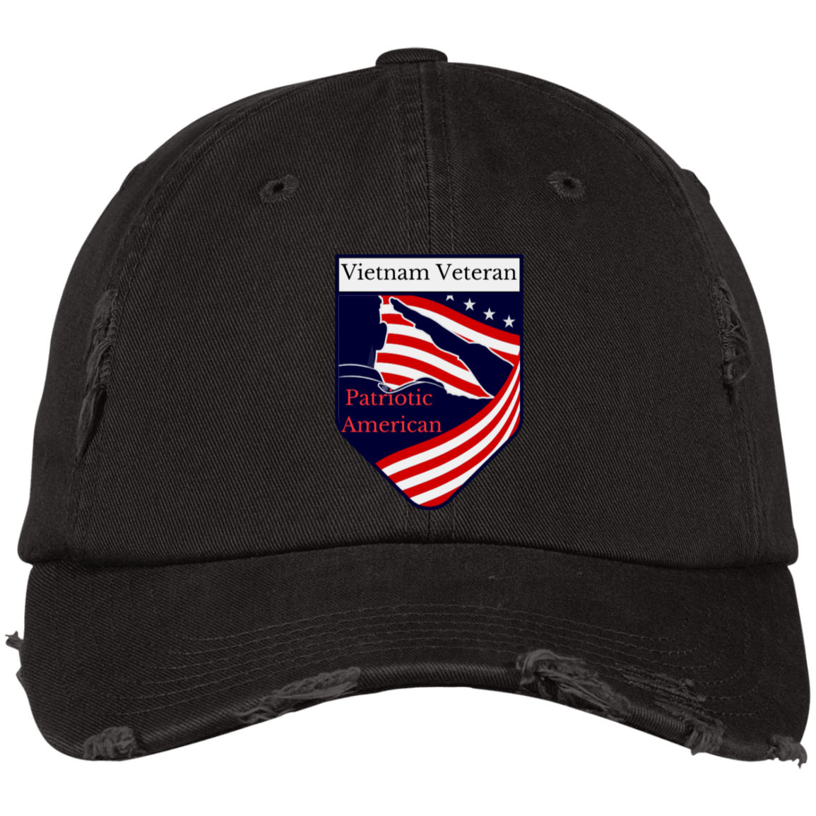 Vietnam Veteran Patriotic American (4) DT600 Embroidered Distressed Dad Cap