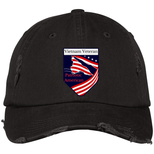 Vietnam Veteran Patriotic American (4) DT600 Embroidered Distressed Dad Cap