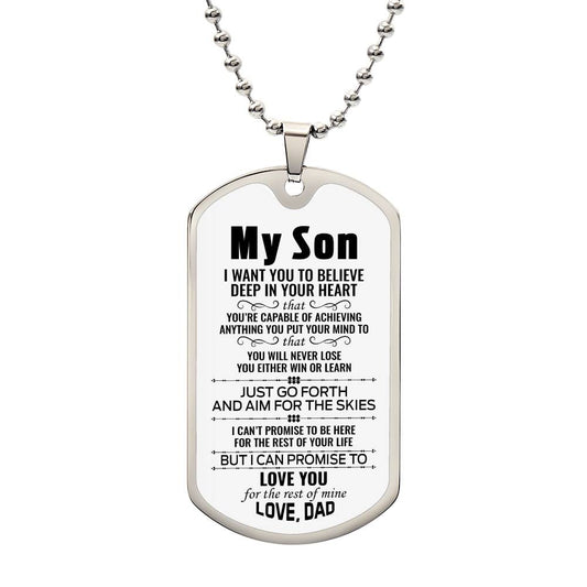 My Son| You Will Never Lose - Military Dog Tag Chain