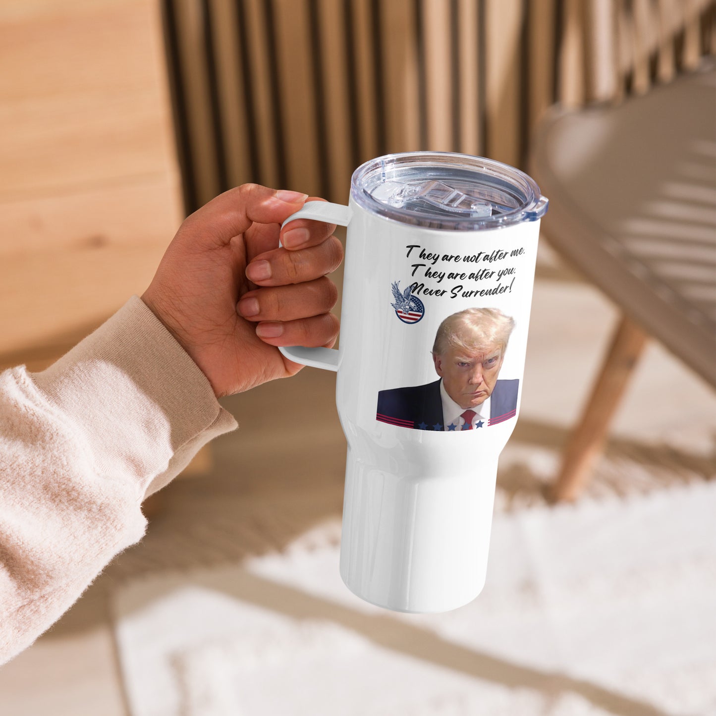 Trump Travel mug with a handle